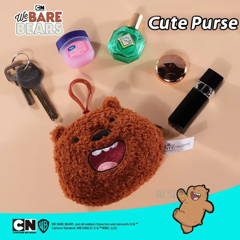 HUGKIS We Bare Bears Plüschtiere Geldbörse Anhänger, 12cm, Bunt / Mehrfarbig - Bild 2
