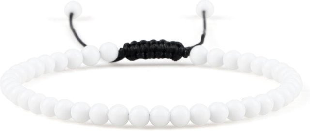 Armband Perlenarmband, Naturstein Lava Tigerauge, Weiß, Unisex - Bild 1