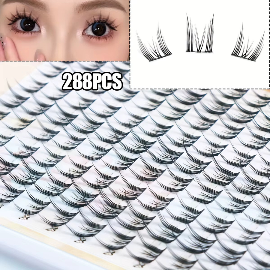 LIMEIKAI Wimpern, C-Curl, 10–14 mm, Cat-Eye-Effekt, 288 Stück - Bild 3