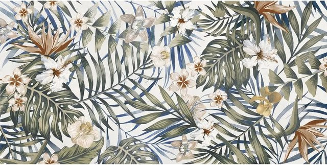 Swiss Aqua Technologies Wand- und Bodenfliese Timeline Jungle Dekor, Beige/Mehrfarbig, Matt, B: 60 cm, H: 120 cm - Bild 1