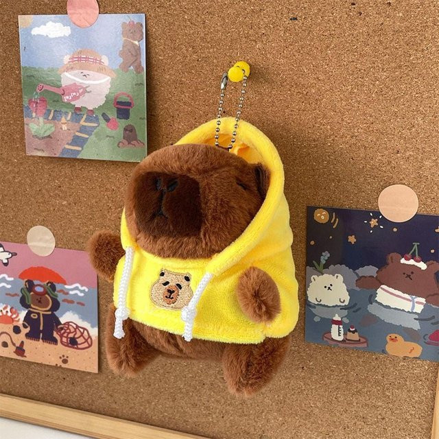 Linyi toy Capybara Plüschtier, mit Flügeln, Kapuzenpullover, Braun - Bild 1