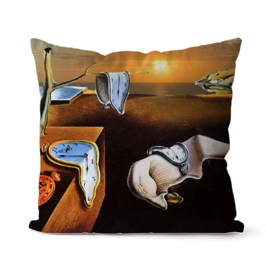 Salvador Dali Pop Art Kissenbezug aus Plüschstoff in Schwarz und Multicolour, B/T/H: 30 x 30 x 1 cm - Bild 5