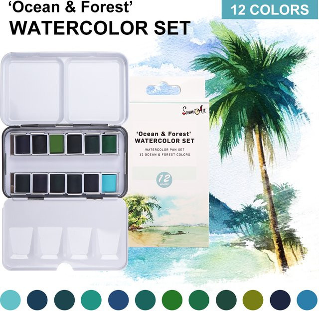 SeamiArt Aquarellfarbe Set in Multicolour, transparent für Illustrationen und Malerei - Bild 1