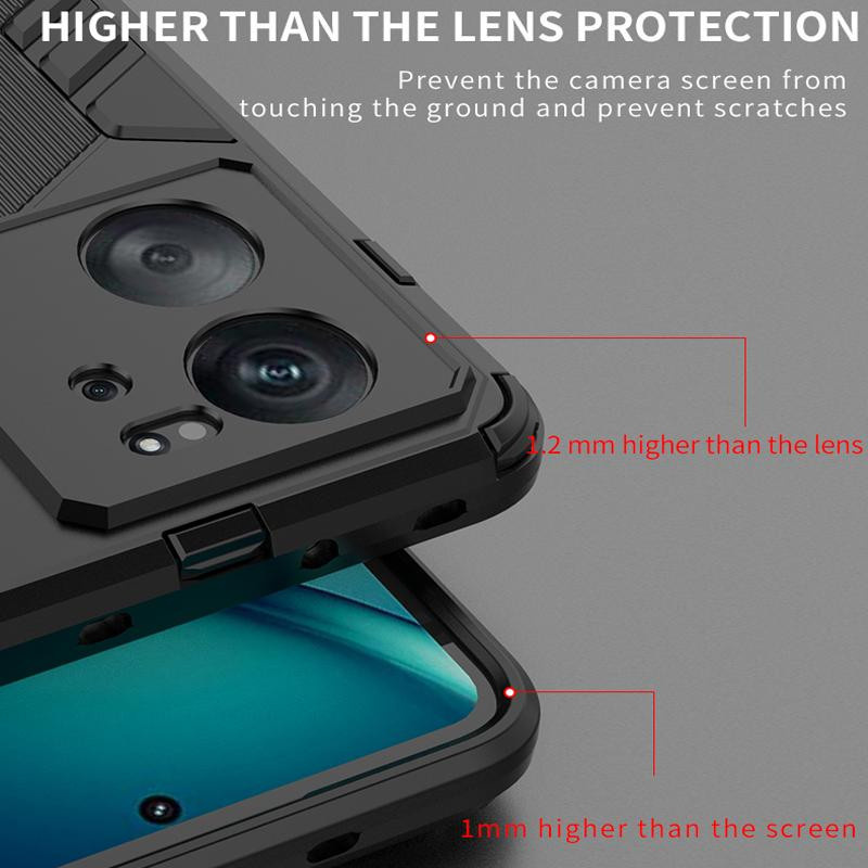 Stoßfeste Armor Schutzhülle von Tsimak für Xiaomi 13T Pro, Redmi Note 12, POCO F5, X6 Pro und weitere Modelle in Schwarz - Bild 3