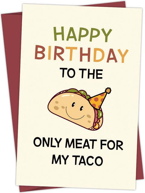 Lustige Taco Geburtstagskarte für Erwachsene, bunte Grußkarte zum Geburtstag aus Papier - Bild 1