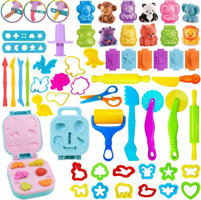 Kinder-Farbknetmasse-Werkzeugset, Tierformen, Zubehör, Schneider, Bunt / Mehrfarbig - Bild 1
