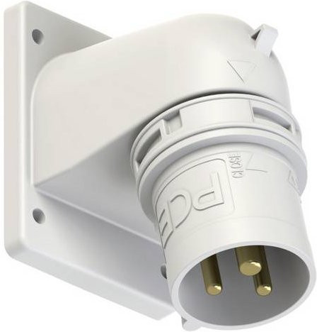 PC Electric 77713-1 CEE Anbaustecker 16A 3polig in Weiß IP44 - Bild 1