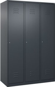 C+P Spind Classic PLUS Garderobenschrank mit 3 Abteilen, Anthrazit, H x B x T: 185 x 120 x 50 cm - Bild 1