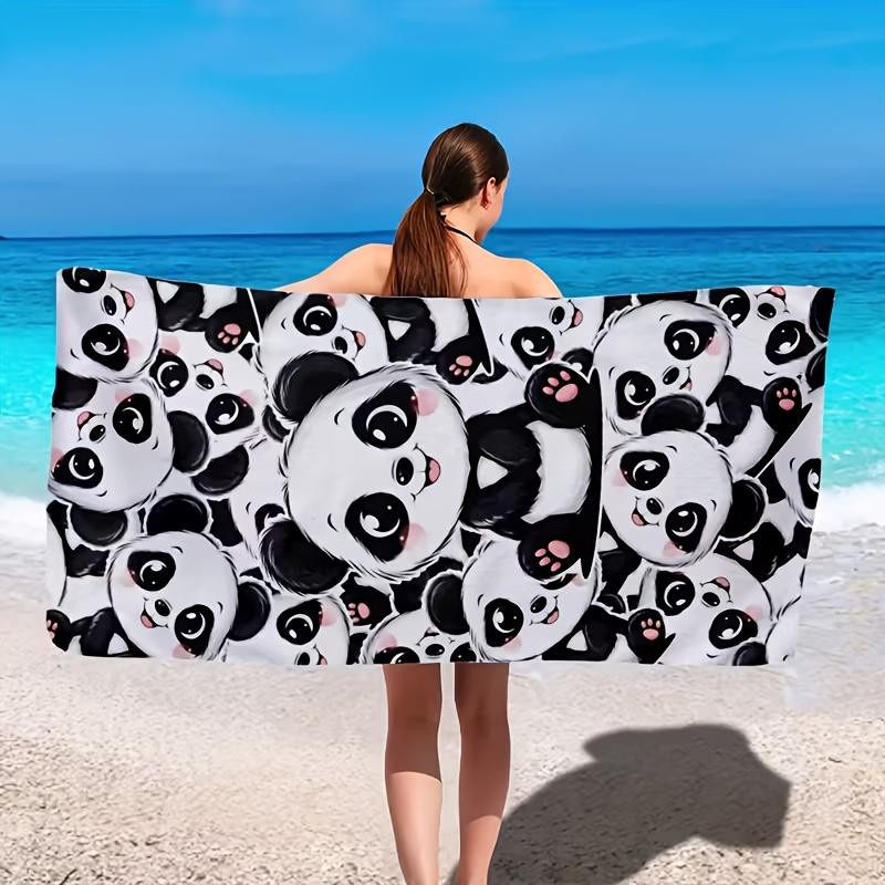 Dalangpa Panda Mikrofaser Strandtuch, ultra-weich und schnelltrocknend, weiß, B: 40 cm, H: 60 cm - Bild 2