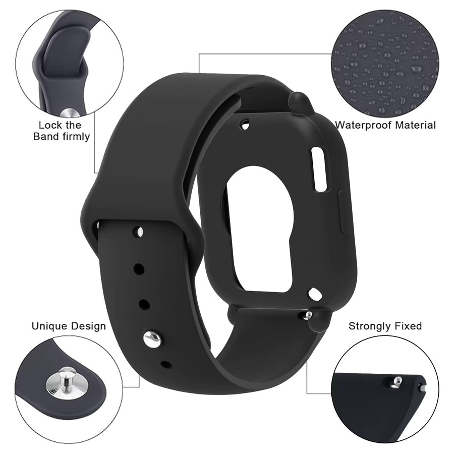 FancyWrist Uhrenarmband Silikon, Schwarz, Unisex, für Redmi Uhr 5 Aktive/Lite - Bild 5