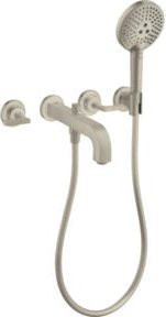 Hansgrohe Axor Citterio Fertigmontageset Wannenarm mit UP-3-Loch-Unterputzarmatur in gebürstetem Nickel - Bild 1