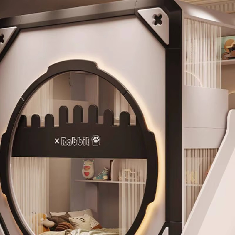 ZHIO Kinderbett in Weiß mit modernem Design aus Bambus und Holzwerkstoff - Bild 3