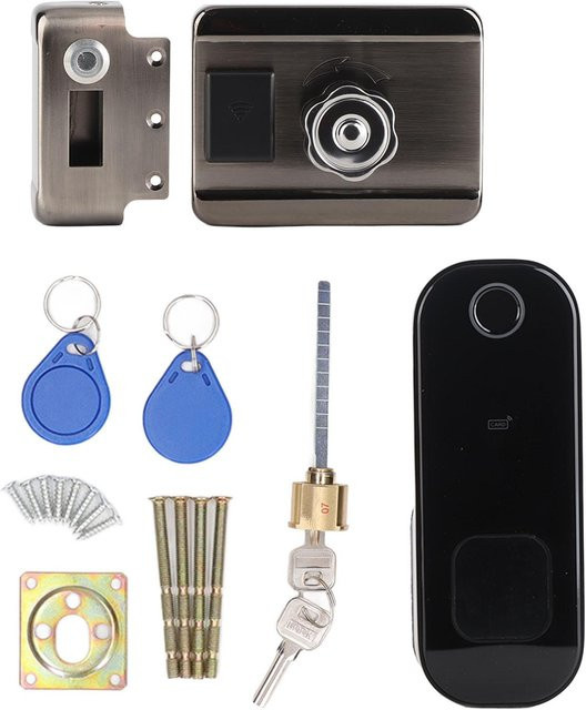 Aimo Intelligentes Riegelschloss mit Fingerabdruck und WiFi Fernbedienung via Tuya in Grau - Bild 1