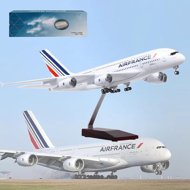 ZOCO A380 Air France Flugzeugmodell, 47cm, Kunststoff, Harz - Bild 1