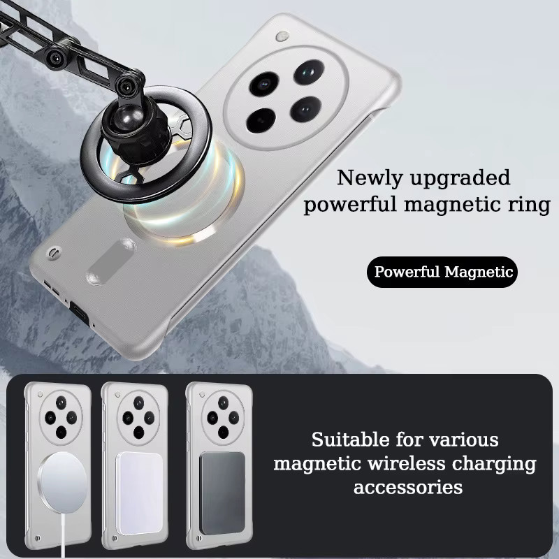 Rahmenlose magnetische MagSafe Handyhülle für Oppo Find X3 X5 X6 X7 X8 X9 Ultra X9S X8S Plus Reno 6 8 13 14 15 Pro in Blau - Bild 2