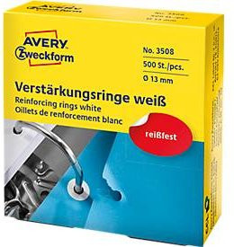 Avery Zweckform Lochverstärkungsringe aus Kunststoff in Weiß - Bild 1