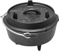 Petromax Dutch Oven FT3 Feuertopf aus Gusseisen in Schwarz mit Standfüßen für das Kochen über offenem Feuer - Bild 1