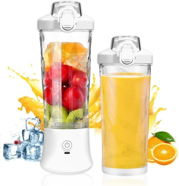 FEB.WIND Tragbarer Mixer in Weiß mit 6 Klingen und USB-Ladefunktion für Smoothies und Shakes, 20 Unzen Reisebecher - Bild 1
