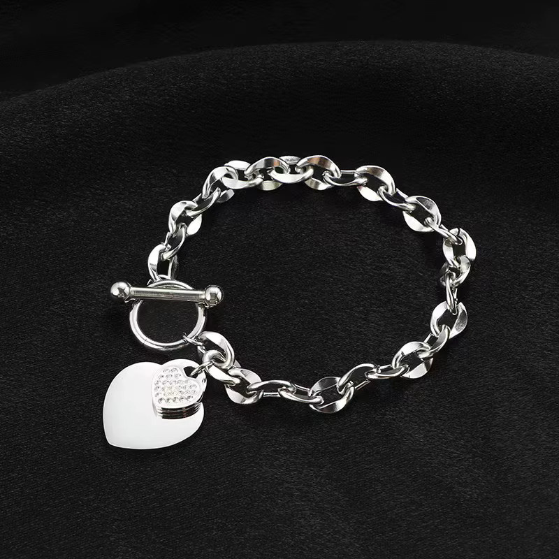 EILIECK Armband, Edelstahl, Silber, Perle, Herz, Damen - Bild 2