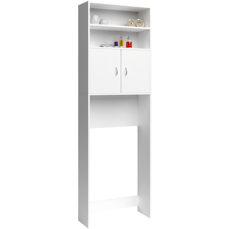CASARIA Waschmaschinenschrank in Weiß mit 3 Böden und Magnettüren, H x B x T: 185 x 63 x 20 cm - Bild 2