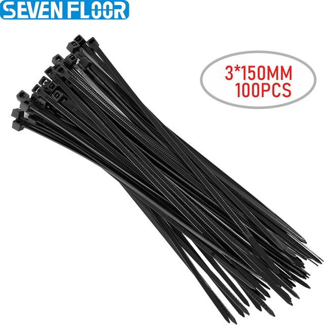 100 Stück Nylon-Kabelbinder in Schwarz als hitzebeständige Kunststoff-Befestigungsriemen für deine Kabelbefestigung - Bild 1