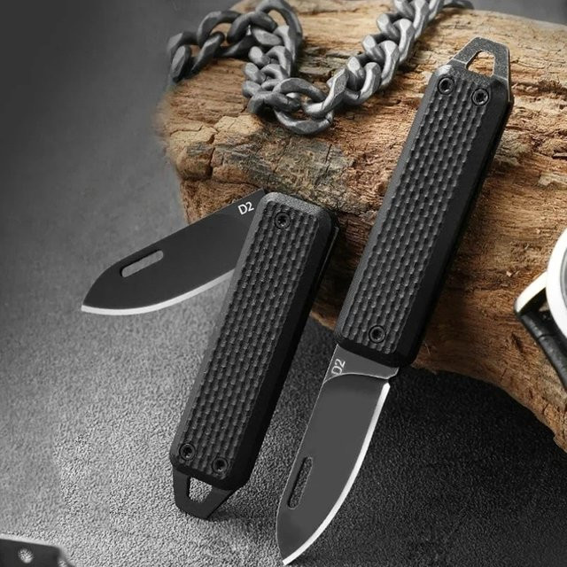 JIXIU Mini Outdoor Klappmesser in Schwarz für Camping und Alltag - Bild 1