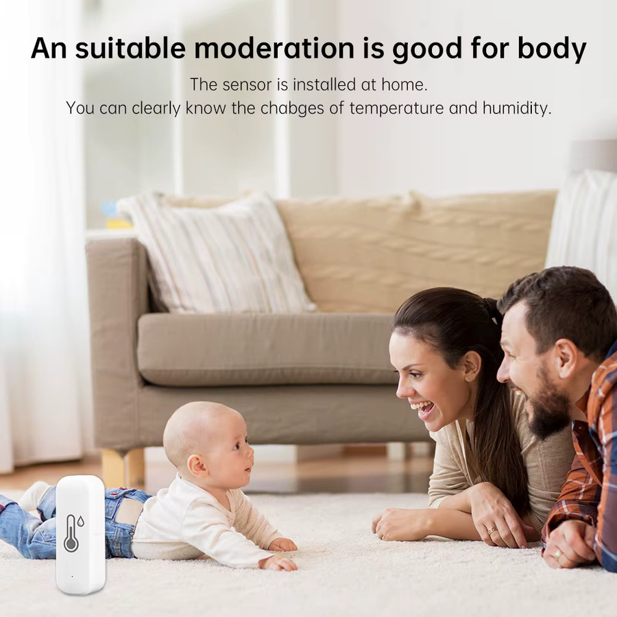 Tuya Smart Temperatur und Feuchtigkeit Sensor Weiß – Zigbee/Wifi Thermometer Monitor kompatibel mit Alexa und Google Home Assistent - Bild 2