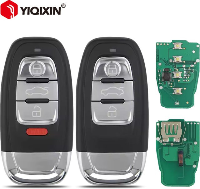 YIQIXIN Smart Remote Auto Schlüssel für Audi Q5 A4 A5 A6 A7 A8 RS4 RS5 S4 S5, 3/4 Tasten, 315/433/868 MHz, Semi Keyless, Schwarz - Bild 1