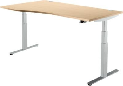 Schäfer Shop Select Schreibtisch DRIVE UP 2 elektrisch höhenverstellbar Freiform Ahorn/weißalu Breite: 180 cm - Bild 1