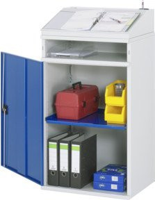 Rau Beistellschrank Stehpult Modell 01 aus Stahlblech B/T/H: 65,0 x 52,0 x 111,0 bis 122,0 cm - Bild 1