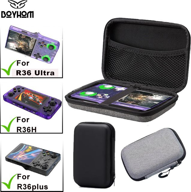 BOYHOM R36S R36 Ultra Handheld-Konsole Etui, Stoßfeste EVA Hartschalen-Schutztasche für Gaming-Zubehör, Schwarz - Bild 1