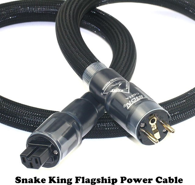 Shunyata Research Snake King Anaconda HiFi-Stromkabel in Schwarz mit vergoldeten Anschlüssen - Bild 1
