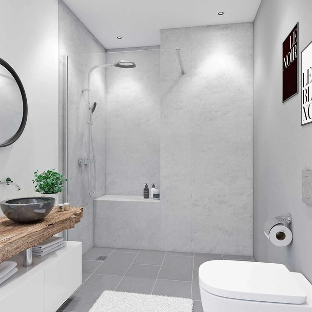 Breuer Duschrückwand Quick 72 in Stein-Optik Marmor Grau B: 100 cm, H: 210 cm - Bild 1