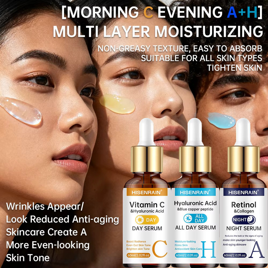 HISENRAIN Vitamin C + Retinol + Hyaluronsäure Serum Duo, für normale Haut - Bild 3