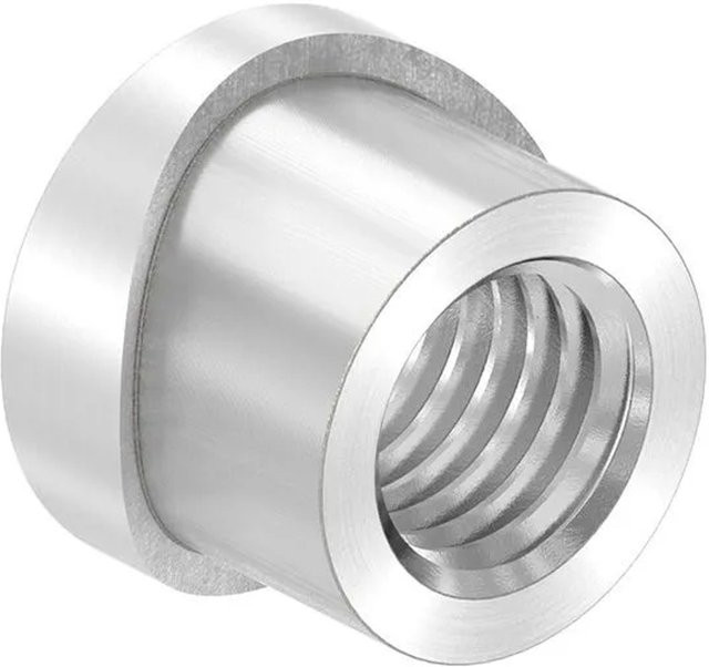 FeNau Gewindehülse aus Edelstahl V2A M12 für Rohr Ø 33,7 mm, Farbe Silber, geschliffen Korn 240 - Bild 1