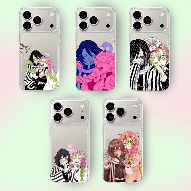 K-Kanrojis Mitsuri und Iguros O-Obanais Handyhülle für Apple iPhone 11 bis 17 Pro Max, Transparent - Bild 1