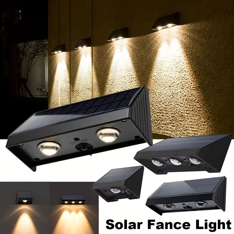 TLEDMP Solar-Wandleuchten Schwarz mit warmweißem LED-Licht für Terrasse und Balkon - Bild 2