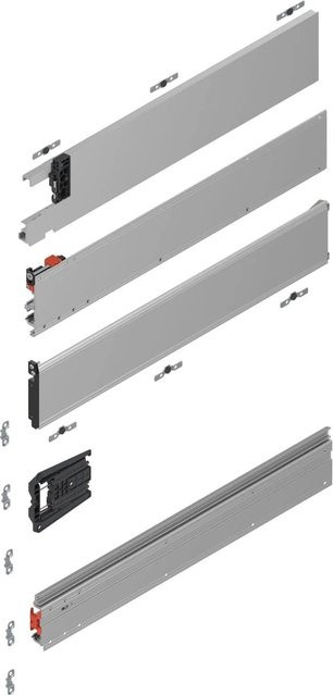 Blum Revego duo Laufschienen Pocketschienen-Set aus Aluminium in Silber, Länge: 450 mm, Links, mit Soft-Close - Bild 1