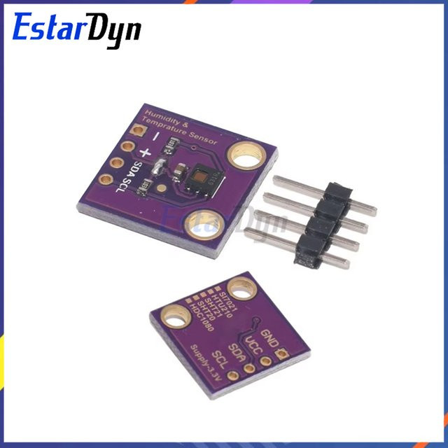 Estardyn HDC1080 Digitales Feuchtigkeits- und Temperatursensormodul GY-213V mit I2C-Schnittstelle in Violett - Bild 1