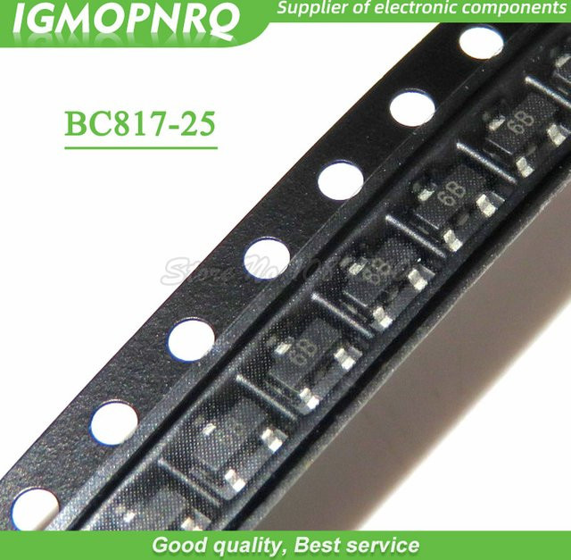 100 Stück BC817 BC817-25 NPN Allzwecktransistor im SOT-23 Gehäuse, Schwarz - Bild 1