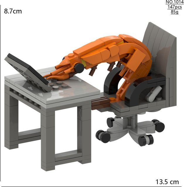 MOC Baustein Garnelenmodell Figuren Puzzle-Zusammenbau Tiere - Bild 1