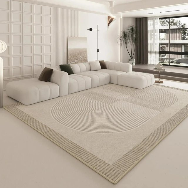 Lodestar Teppich Beige mit abstraktem geometrischem Muster Modern Minimalistisch B/B: 40 x 60 cm - Bild 1
