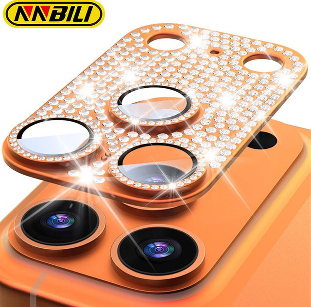 NNBILI Kamera Objektiv Schutz Film für iPhone 17 Pro Max und iPhone 17 Pro aus gehärtetem Glas mit Metallrahmen in Blau - Bild 1