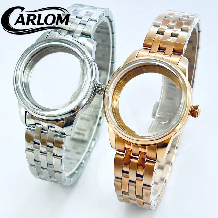 Carloms Uhrengehäuse Cocktail Arch, Edelstahl, Bicolor, Silber Roségold, 33 mm, Damen - Bild 1