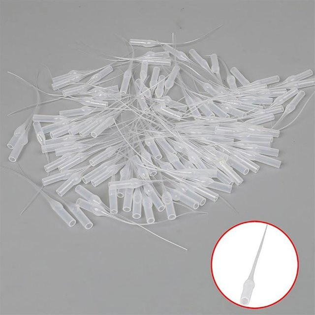 100 Stück transparente Kunststoff Düsen für Sekundenkleber mit Tropfspitze und Nadelrohr zur präzisen Dosierung - Bild 1
