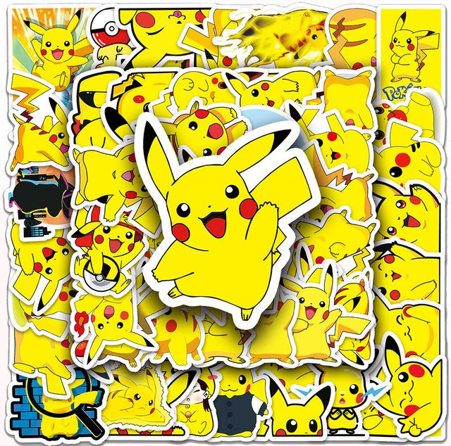 TAKARA TOMY Pokemon Pikachu Cartoon-Aufkleber, 10-teiliges Set - Bild 1