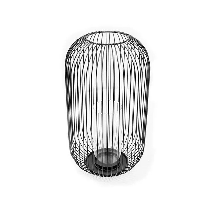 Frank Flechtwaren Windlicht Atmosfera Schwarz aus Metall und Glas, Höhe: 41 cm, Breite: 24 cm - Bild 2
