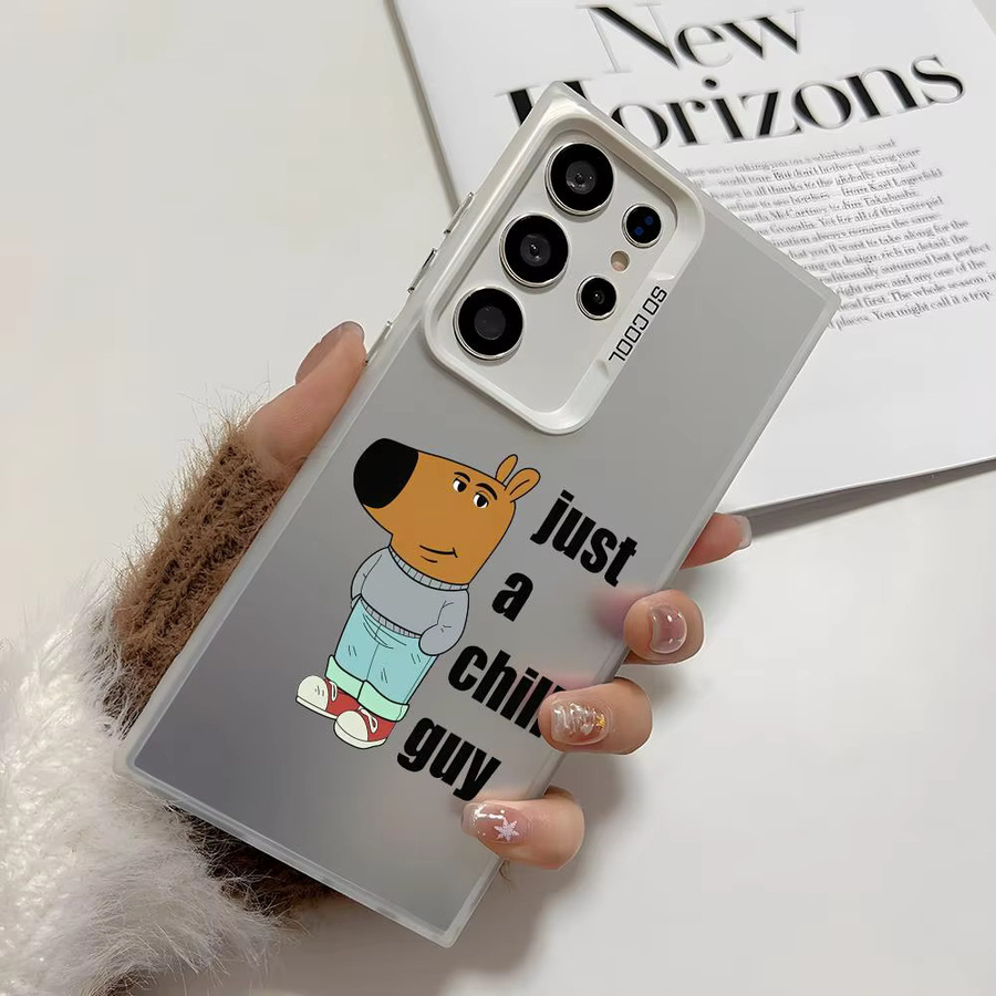 Iam Just A C-Chill Guy Silikon Handyhülle für Samsung Galaxy S25 Edge S24 S23 S22 S21 S20 Ultra in Silber - Bild 2
