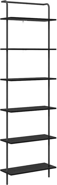 vidaXL Bücherregal in Schwarz mit Eiche-Optik, B/T/H: 60 x 24 x 203 cm - Bild 1