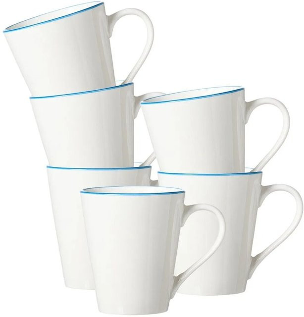 Ritzenhoff & Breker Adela Henkelbecher aus Porzellan 6er Set Blau und Weiß 300 ml - Bild 1